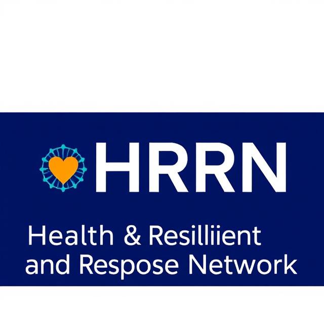 Health Resilience and Response Network HRRN logo in navy blue and teal